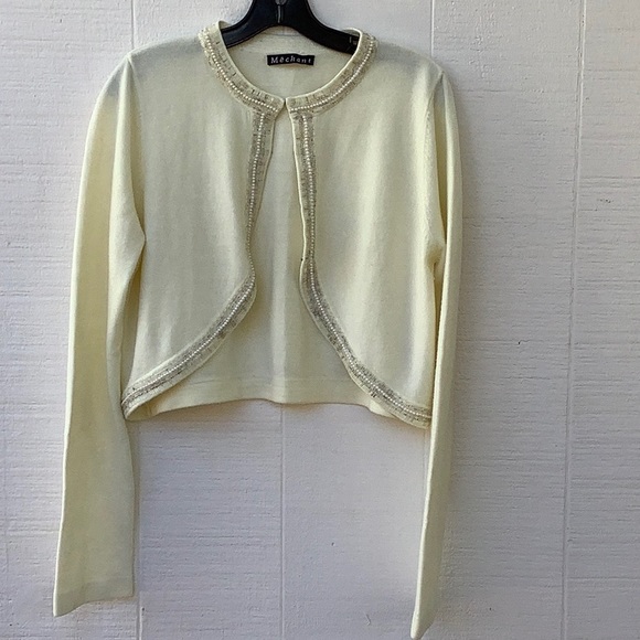 Merchant Women’s Beaded Trim open front Blazer Lrg - Picture 2 of 7